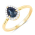 1.22 Carat Genuine Blue Sapphire and White Diamond 14K Yellow Gold Ring by Bids.com