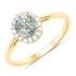 1.29 Carat Genuine Green Sapphire and White Diamond 14K Yellow Gold Ring by Bids.com
