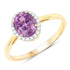 1.63 Carat Genuine Pink Sapphire and White Diamond 14K Yellow Gold Ring by Bids.com