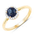 1.07 Carat Genuine Blue Sapphire and White Diamond 14K Yellow Gold Ring by Bids.com