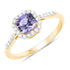 1.27 Carat Genuine Purple Pink Sapphire and White Diamond 14K Yellow Gold Ring by Bids.com