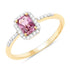 0.90 Carat Genuine Pink Sapphire and White Diamond 14K Yellow Gold Ring by Bids.com