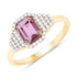 1.34 Carat Genuine Pink Sapphire and White Diamond 14K Yellow Gold Ring by Bids.com