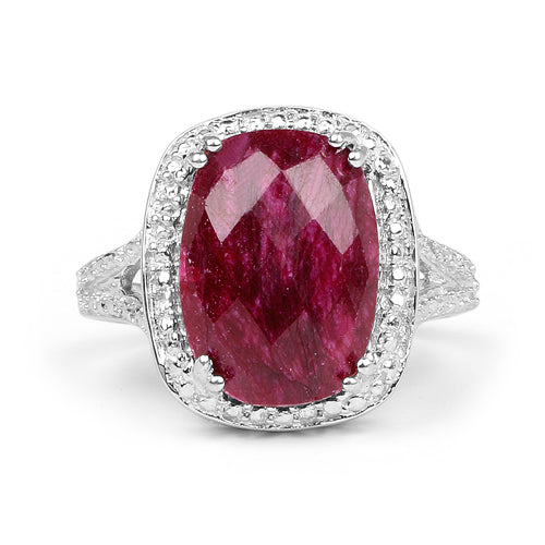 7.60 Carat Dyed Ruby .925 Sterling Silver Ring by Bids.com