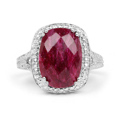 7.60 Carat Dyed Ruby .925 Sterling Silver Ring by Bids.com
