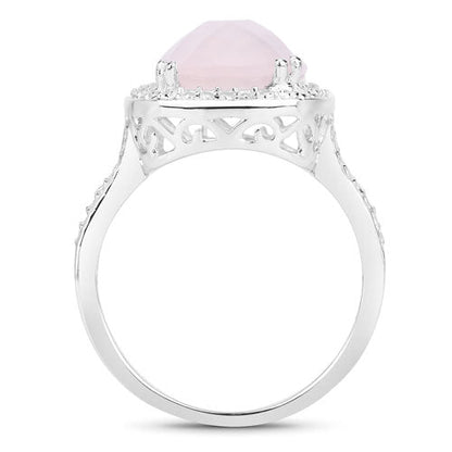 5.80 Carat Genuine Rose Quartz .925 Sterling Silver Ring by Bids.com