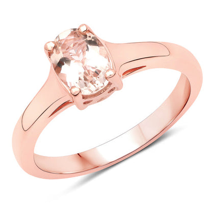 0.70 Carat Genuine Morganite .925 Sterling Silver Ring by Bids.com