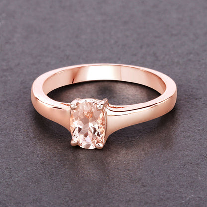 0.70 Carat Genuine Morganite .925 Sterling Silver Ring by Bids.com