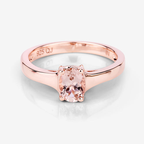 0.70 Carat Genuine Morganite .925 Sterling Silver Ring by Bids.com