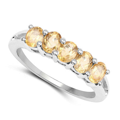 1.75 Carat Genuine Citrine .925 Sterling Silver Ring  DestGlow