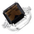 8.80 Carat Genuine Smoky Quartz and White Topaz .925 Sterling Silver Ring by Bids.com