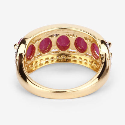 1.74 Carat Genuine Ruby and White Diamond .925 Sterling Silver Ring by Bids.com