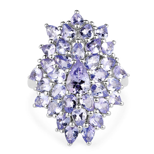 5.27 Carat Genuine Tanzanite .925 Sterling Silver Ring by Bids.com