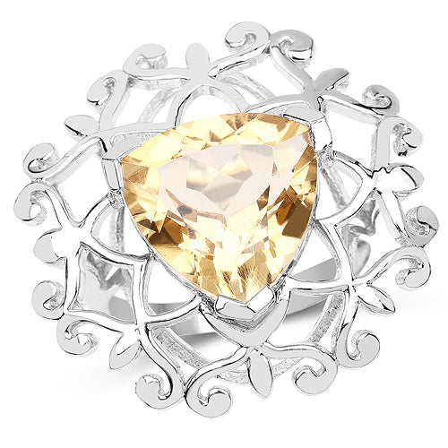 5.71 Carat Genuine Citrine .925 Sterling Silver Ring by Bids.com