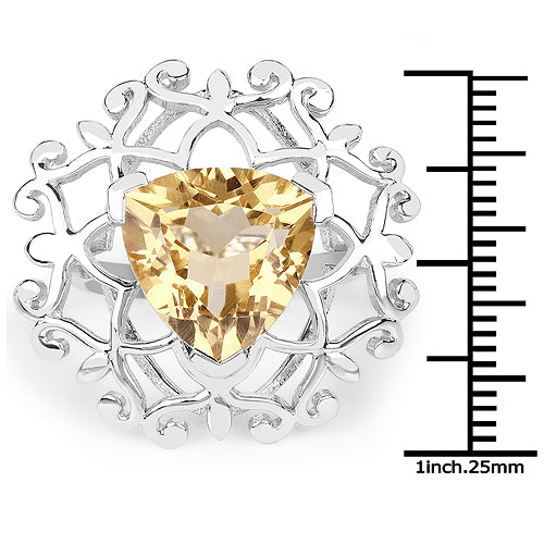 5.71 Carat Genuine Citrine .925 Sterling Silver Ring by Bids.com