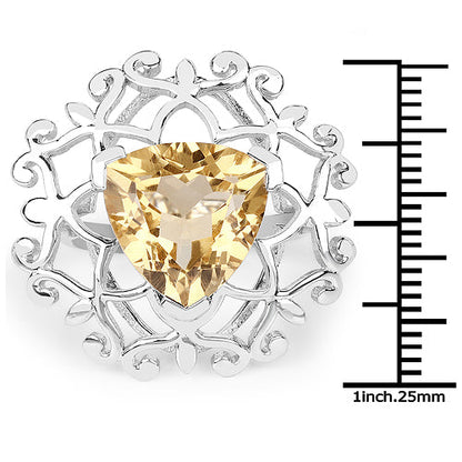 5.71 Carat Genuine Citrine .925 Sterling Silver Ring by Bids.com