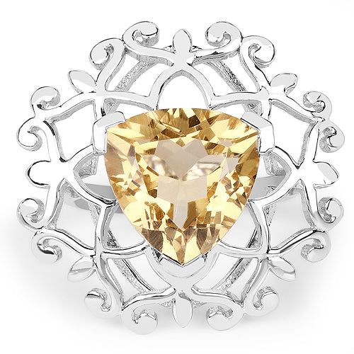 5.71 Carat Genuine Citrine .925 Sterling Silver Ring by Bids.com