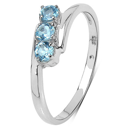 0.36 Carat Genuine Blue Topaz .925 Sterling Silver Ring  DestGlow