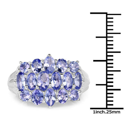 3.08 Carat Genuine Tanzanite .925 Sterling Silver Ring by Bids.com