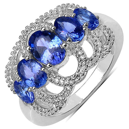 2.13 Carat Genuine Tanzanite .925 Sterling Silver Ring by Bids.com