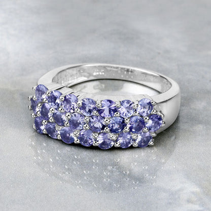 1.54 Carat Genuine Tanzanite .925 Sterling Silver Ring by Bids.com