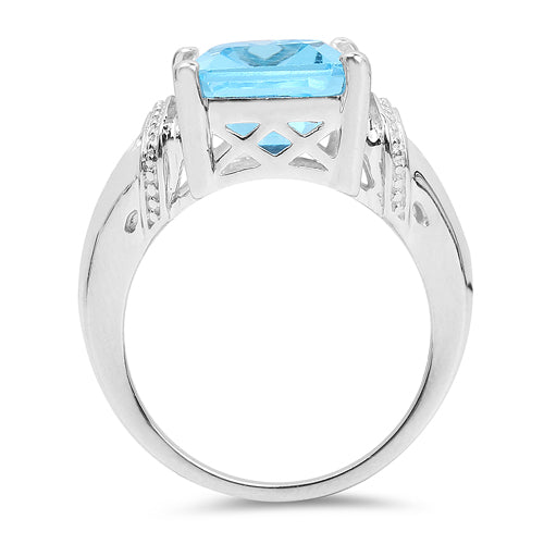 8.89 Carat Genuine Swiss Blue Topaz .925 Sterling Silver Ring by Bids.com