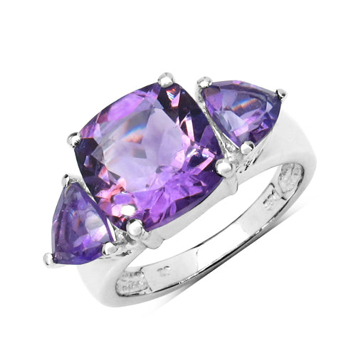 4.10 Carat Genuine Amethyst .925 Sterling Silver Ring by Bids.com
