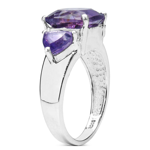 4.10 Carat Genuine Amethyst .925 Sterling Silver Ring by Bids.com