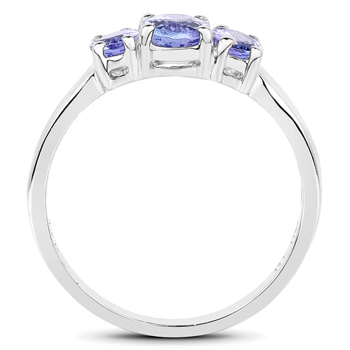 1.41 Carat Genuine Tanzanite .925 Sterling Silver Ring  DestGlow