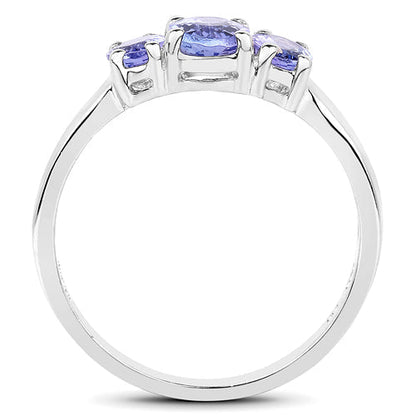 1.41 Carat Genuine Tanzanite .925 Sterling Silver Ring  DestGlow