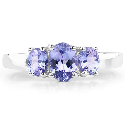 1.41 Carat Genuine Tanzanite .925 Sterling Silver Ring  DestGlow