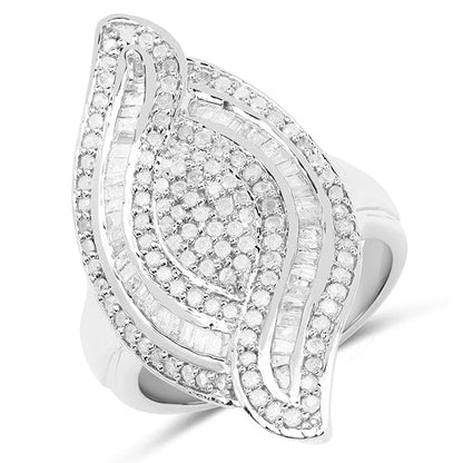 1.22 Carat Genuine White Diamond .925 Sterling Silver Ring by Bids.com