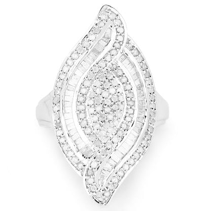 1.22 Carat Genuine White Diamond .925 Sterling Silver Ring by Bids.com