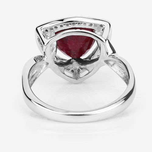 3.25 Carat Dyed Ruby and White Topaz .925 Sterling Silver Ring  DestGlow