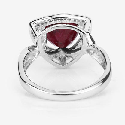 3.25 Carat Dyed Ruby and White Topaz .925 Sterling Silver Ring  DestGlow