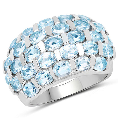 5.51 Carat Genuine Blue Topaz .925 Sterling Silver Ring by Bids.com