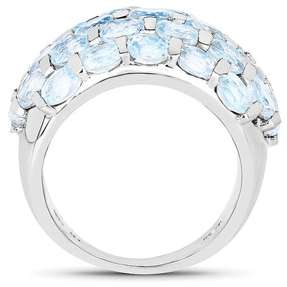 5.51 Carat Genuine Blue Topaz .925 Sterling Silver Ring by Bids.com