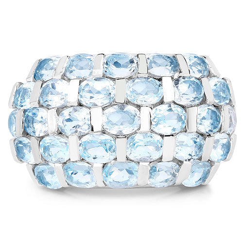 5.51 Carat Genuine Blue Topaz .925 Sterling Silver Ring by Bids.com