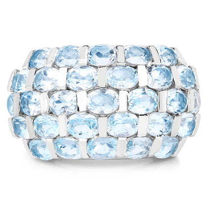 5.51 Carat Genuine Blue Topaz .925 Sterling Silver Ring by Bids.com