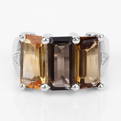 8.17 Carat Genuine Multi Stones .925 Sterling Silver Ring by Bids.com