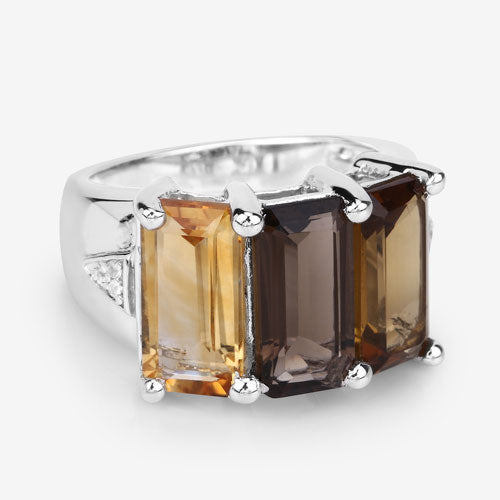 8.17 Carat Genuine Multi Stones .925 Sterling Silver Ring by Bids.com