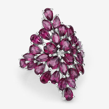 7.52 Carat Genuine Rhodolite .925 Sterling Silver Ring by Bids.com