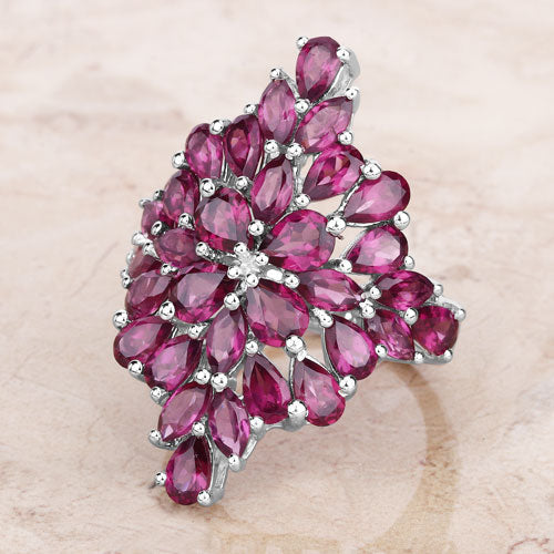 7.52 Carat Genuine Rhodolite .925 Sterling Silver Ring by Bids.com