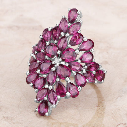7.52 Carat Genuine Rhodolite .925 Sterling Silver Ring by Bids.com