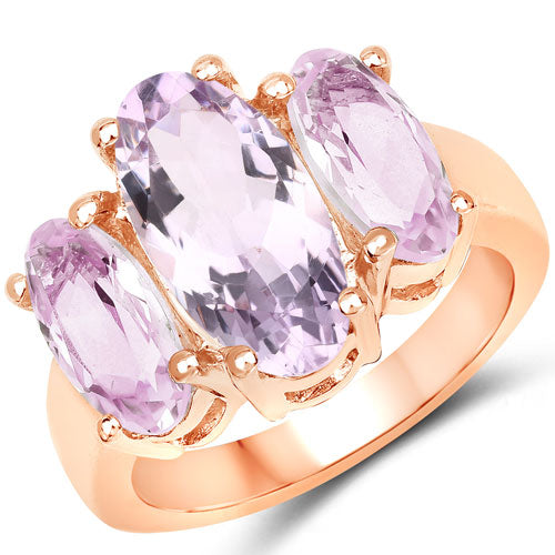 5.44 Carat Genuine Pink Amethyst .925 Sterling Silver Ring by Bids.com