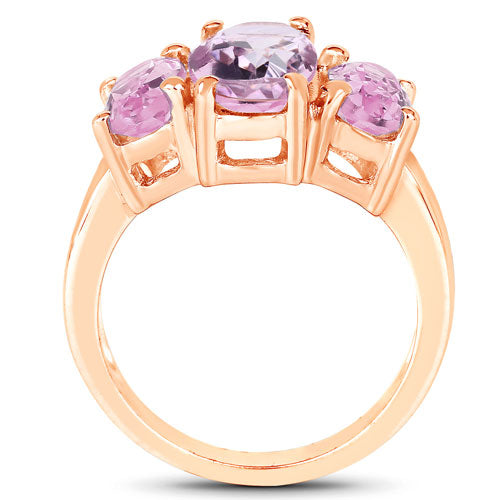 5.44 Carat Genuine Pink Amethyst .925 Sterling Silver Ring by Bids.com