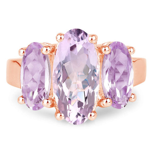 5.44 Carat Genuine Pink Amethyst .925 Sterling Silver Ring by Bids.com