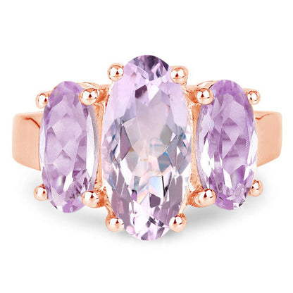 5.44 Carat Genuine Pink Amethyst .925 Sterling Silver Ring by Bids.com