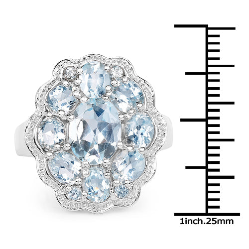 6.64 Carat Genuine Blue Topaz .925 Sterling Silver Ring by Bids.com