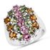 5.89 Carat Genuine Multi Tourmaline .925 Sterling Silver Ring by Bids.com